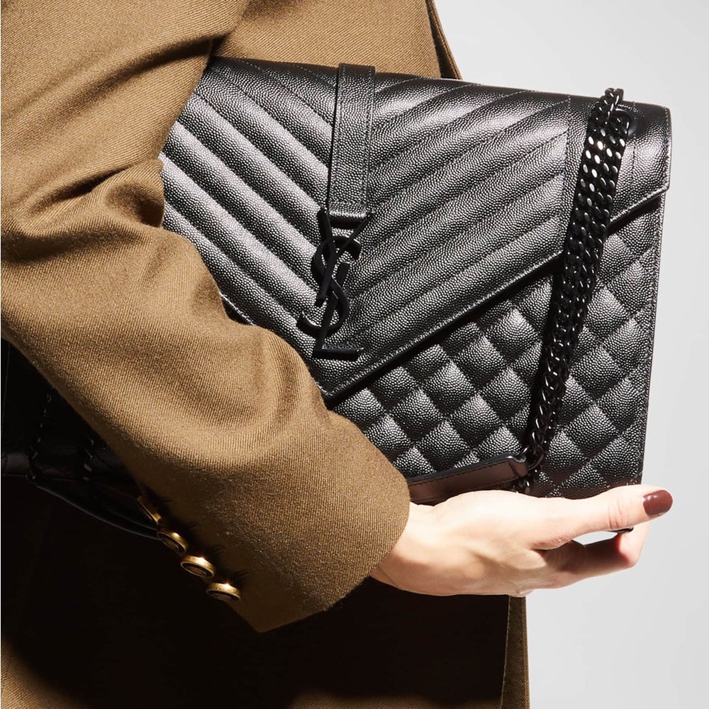 MSRP$3300 NWT YSL SAINT LAURENT Large TriQuilted Matelasse Grain de Poudre - Picture 4 of 17